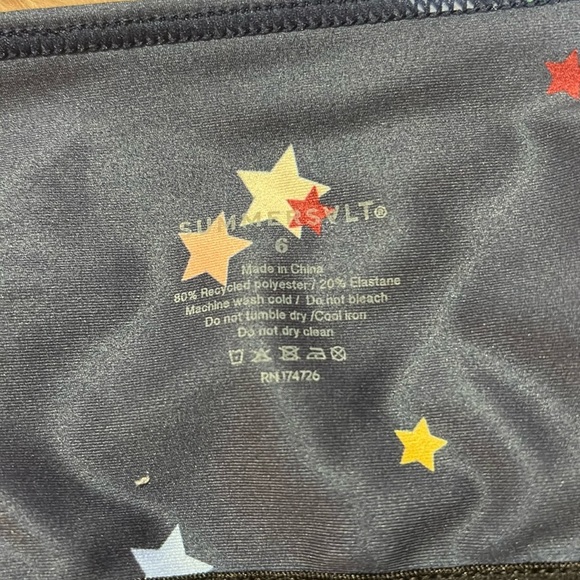 Summersalt Midi Sports Bra Tank Top-Small Scatter Stars in Deep Sea - Picture 2 of 7